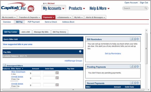 Capital One Pay Bill Online