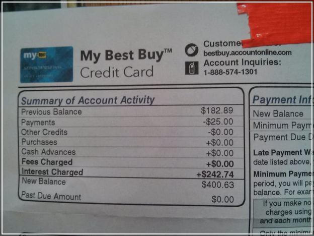 Best Buy Credit Card Interest Charge