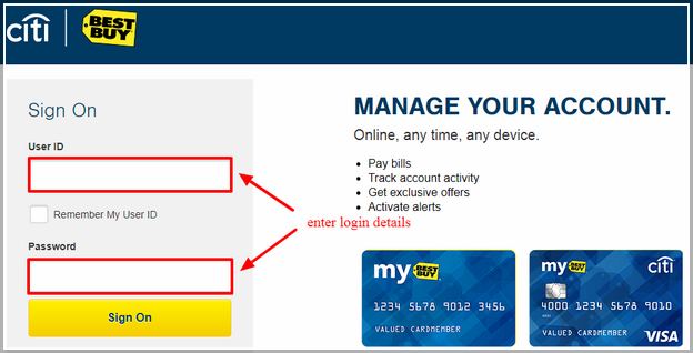 Best Buy Credit Card Sign On
