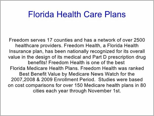 Best Health Insurance Plans In Florida
