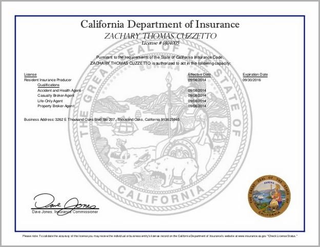 California Department Of Insurance License Lookup