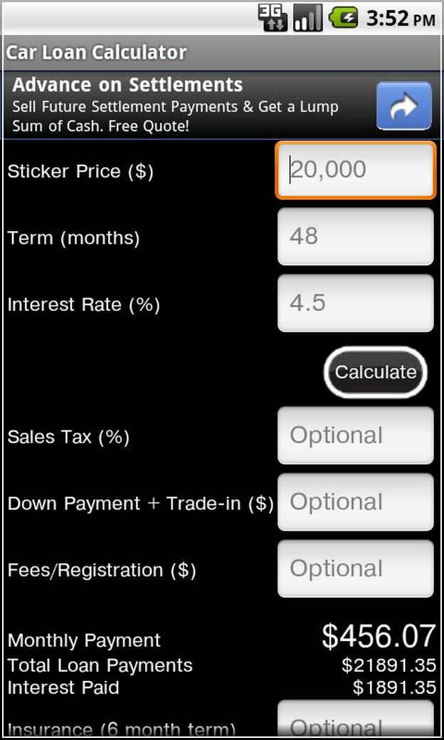 Capital One Auto Loan Payment Calculator