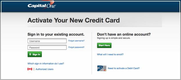 Capital One Card Activate Online