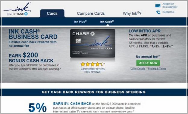Chase Ink Business Cash Card Login