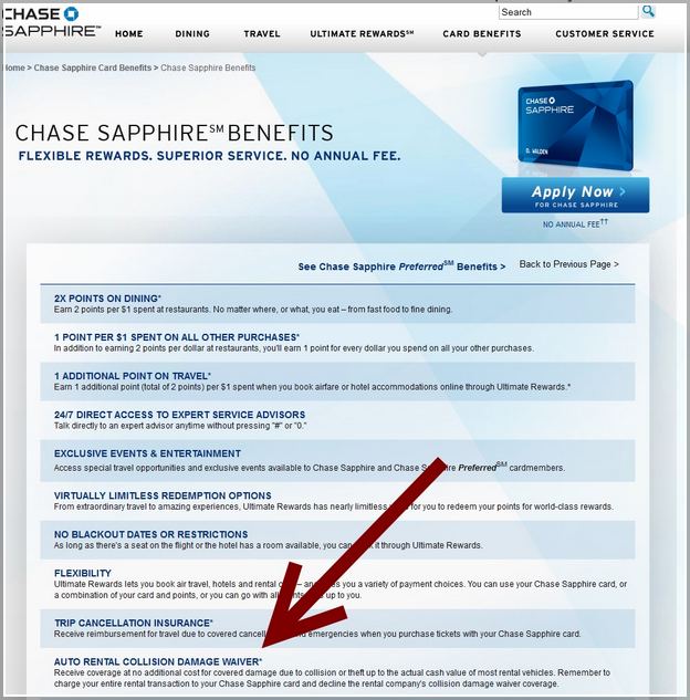 Chase Sapphire Preferred Rental Car Insurance