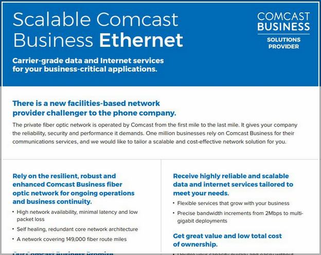 Comcast Business Ethernet Support Number