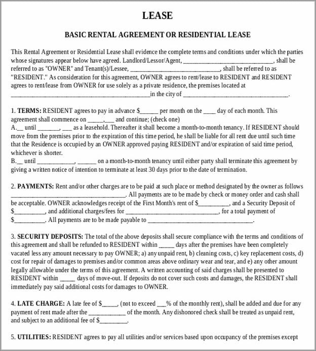 Free Rental Agreement Template Word South Africa