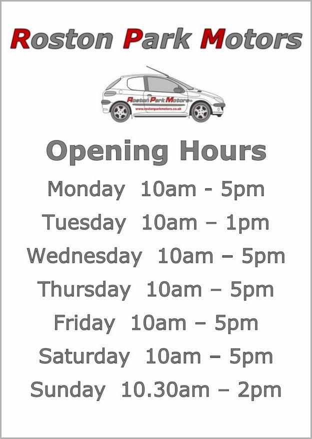 Money For Your Motors Opening Hours