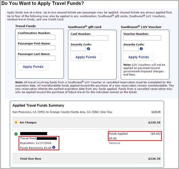 Southwest Travel Funds How To Use