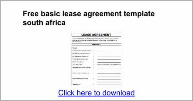 Standard Lease Agreement South Africa