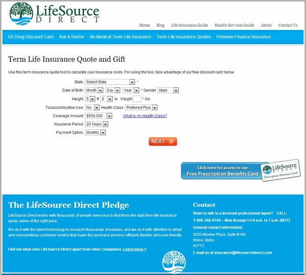 Term Life Insurance Cost Calculator