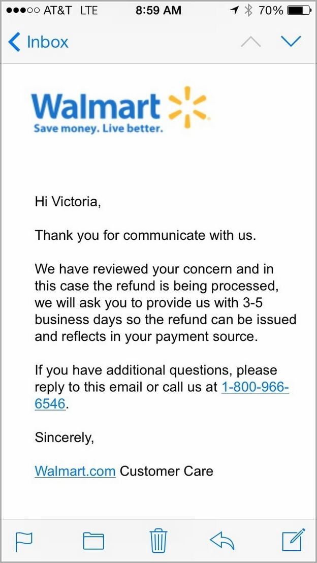 Walmart Customer Service Complaint